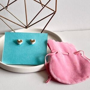 Vintage Juicy Couture White Heart Stud Earrings